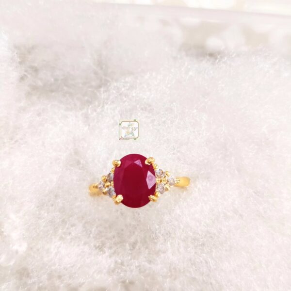 925 silver Ruby ring. Gold plated.