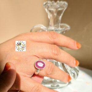 Rubya Mens ring, pure silver, Original African ruby