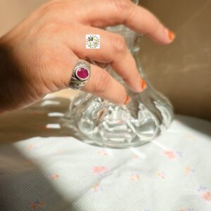 Ruber men's ruby ring, Original African ruby, pure silver