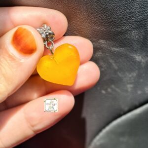 Amber heart pendant