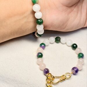 Mizaan bracelet, original quartz, jades, amethyst