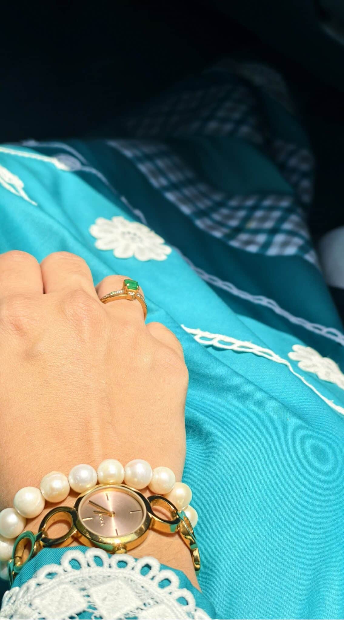 Day-dream pearl bracelet, 10 mm pearls, 6.5 inches, adjustable - Image 2