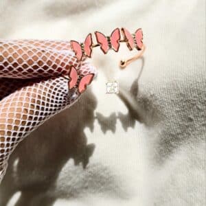 butterfly baby bangle & ring set, age 2-10, adjustable