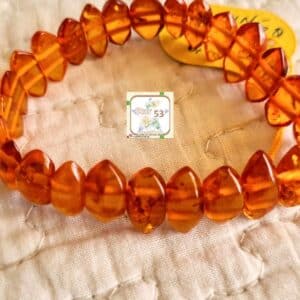 Caramel leva, Original European baltic amber bracelet, stretchable