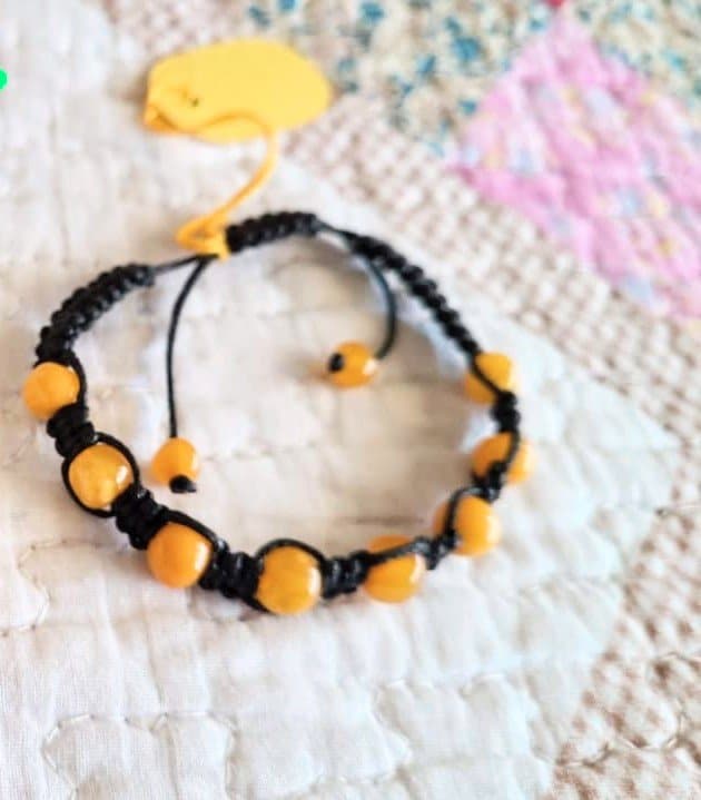 woven keroba bracelet, Original European baltic amber, black thread, rich butter gold keroba