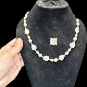 cheery necklace, freshwater pearls