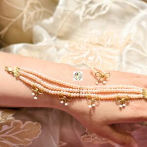 juman bows bracelet & ring set, 92.5 silver