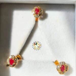 Bijou ruby kurta buttons, pure silver