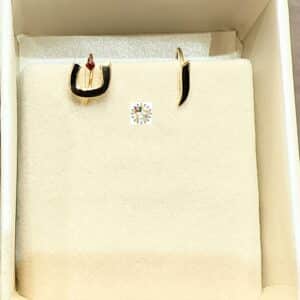 Alif noon hoop earrings, 18 k real solid gold, 0.560 grams