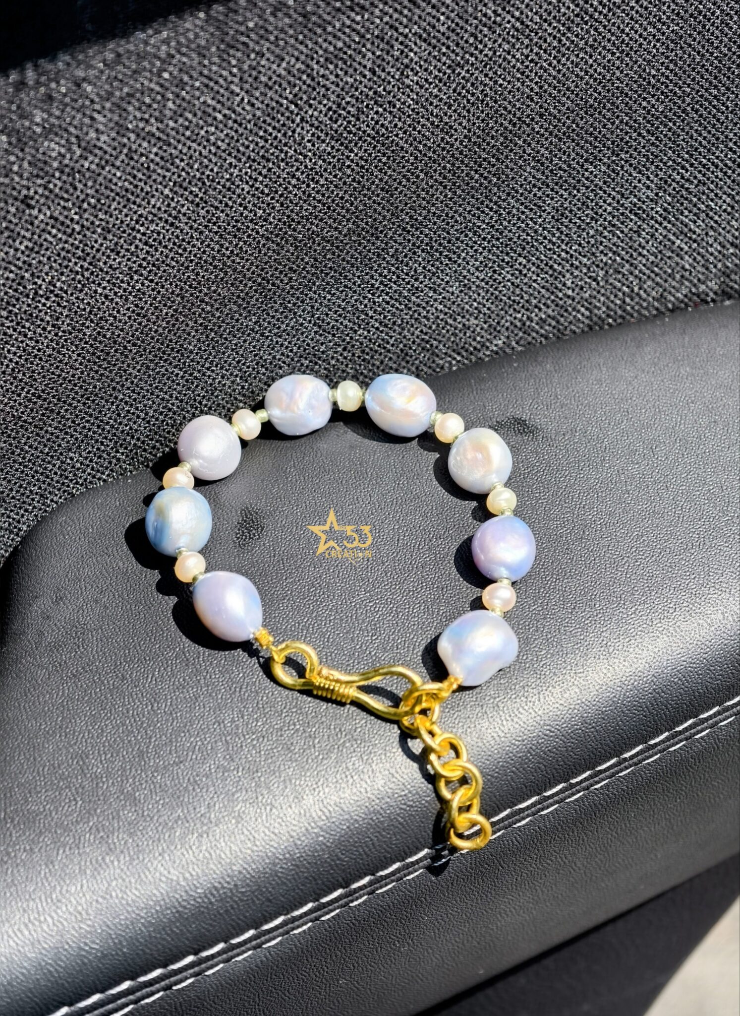 Cerulean freshwater pearl bracelet - Image 4