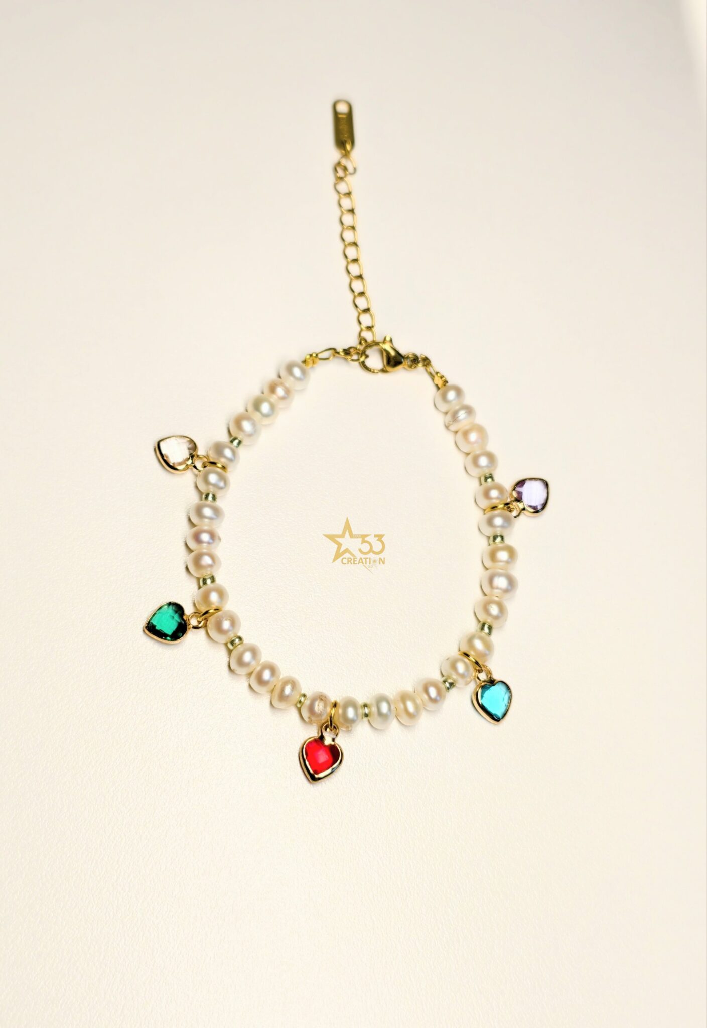 Harlequin freshwater pearl bracelet - Image 5