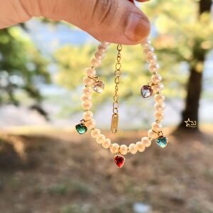 Harlequin freshwater pearl bracelet