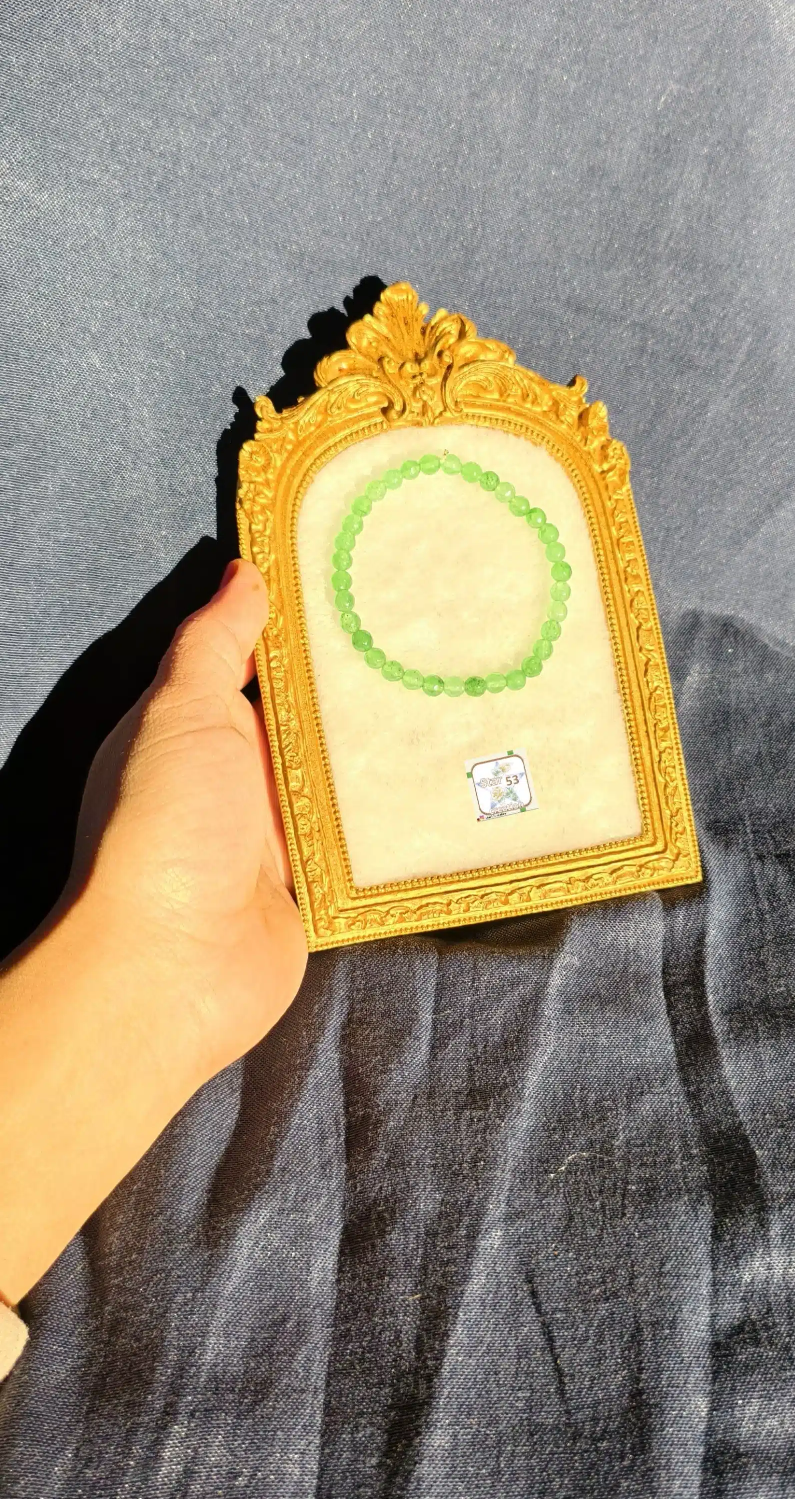 Lime jade bracelet, free size - Image 3