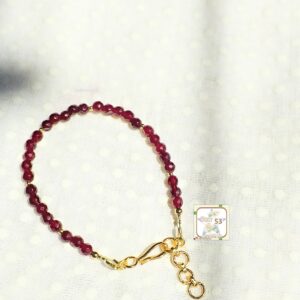 Claret jade bracelet, 6-7 inches, adjustable